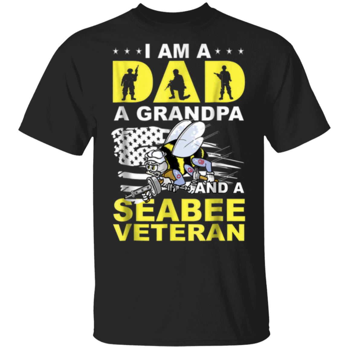 Bee I am a Dad a Grandpa and a Seabee Veteran shirt