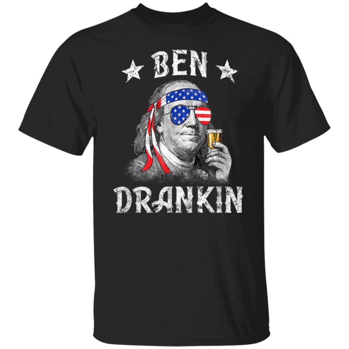 Ben Drankin Funny 4th of July Black T-Shirt