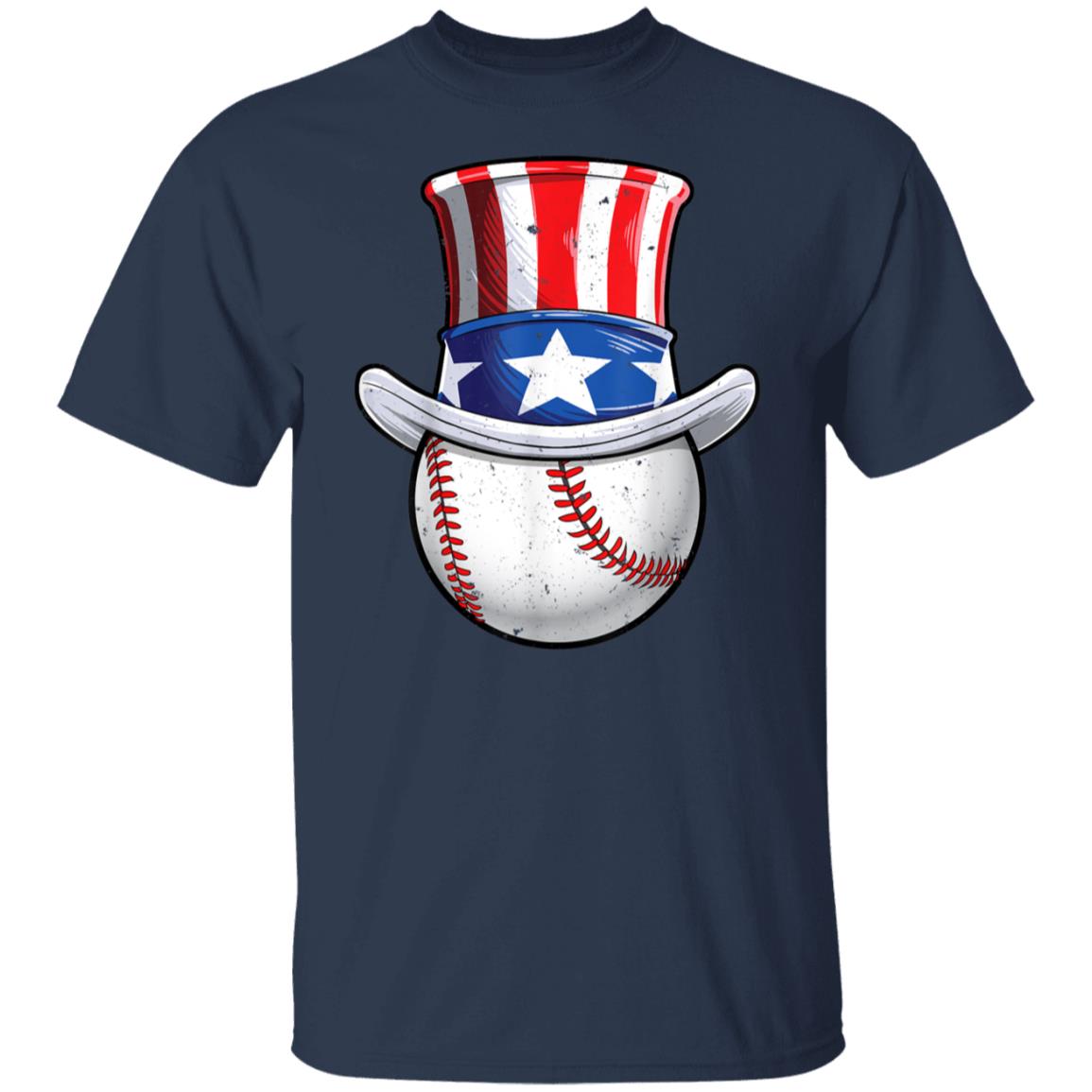 Baseball Uncle Sam T shirt 4th of July Boys American Flag