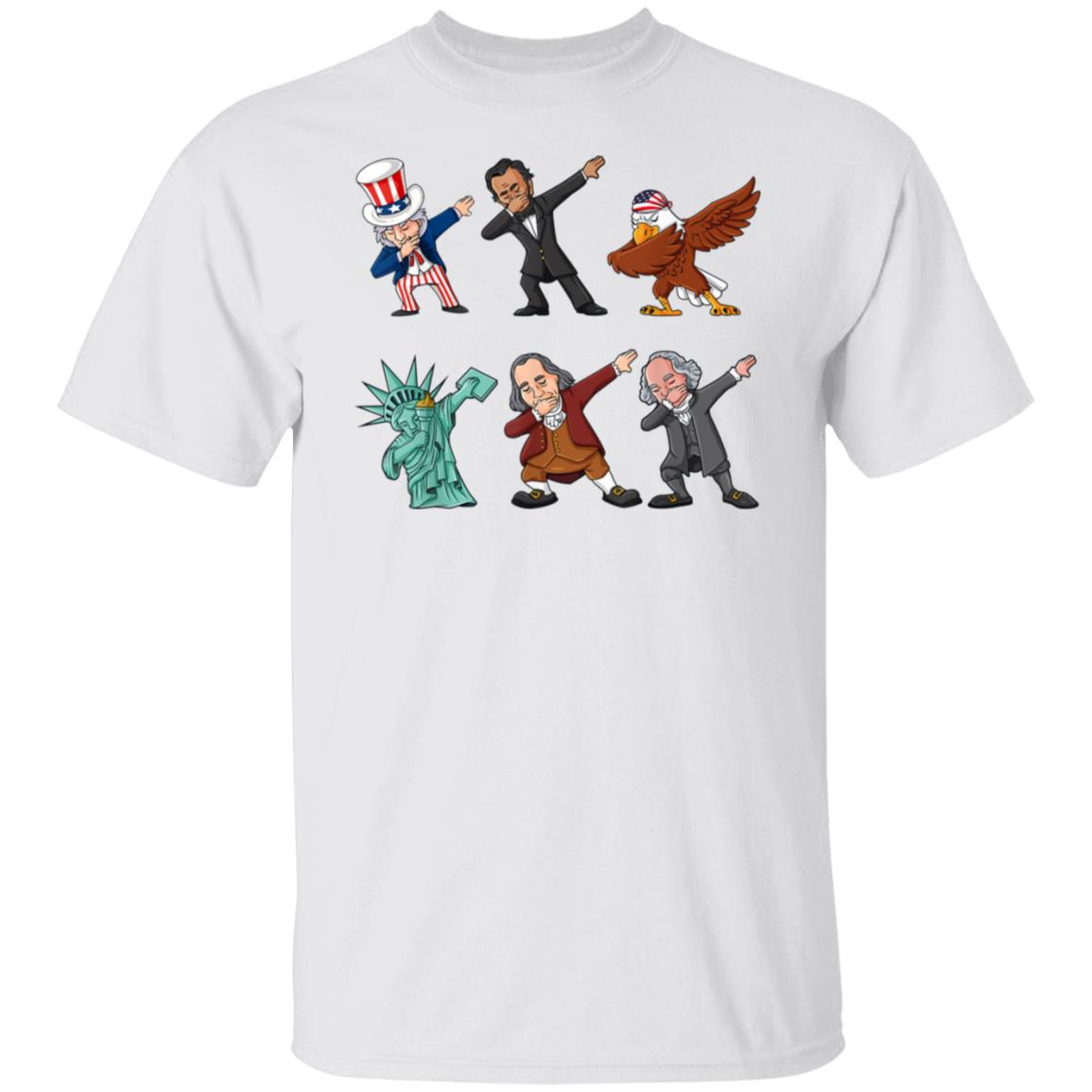 Dabbing Uncle Sam And Friends 4th Of July Boys Girls Kids T-Shirt