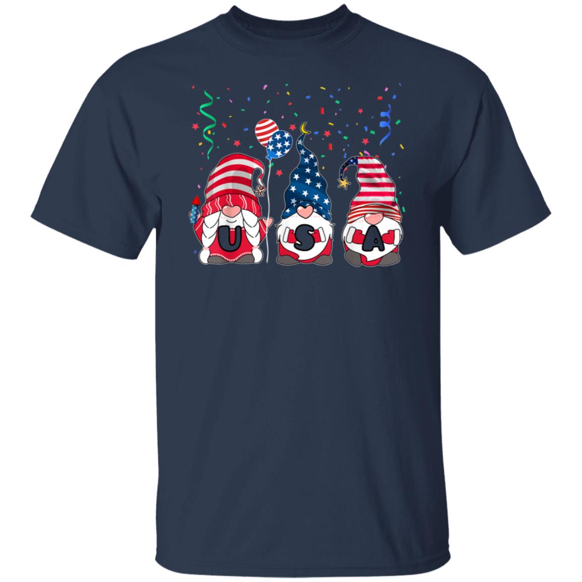 Three Gnomes Celebrating Independence USA Day 4th Of July T-Shirt