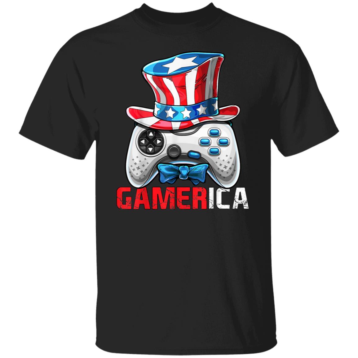 Gamerica 4th of July Video Game American Flag Uncle Sam Boys Shirt