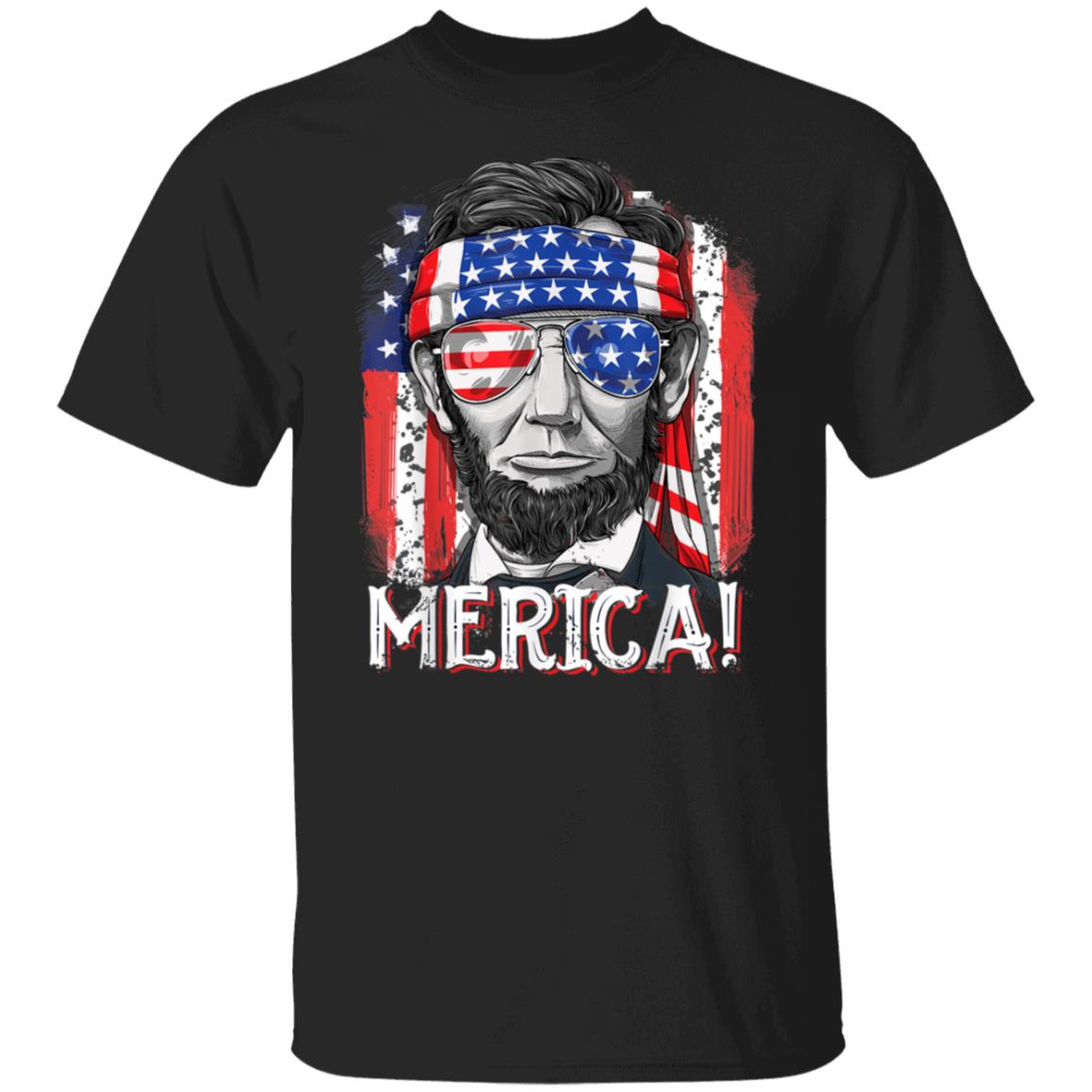 Lincoln 4th of July Boys Kids Men Merica American Flag Gifts T-Shirt