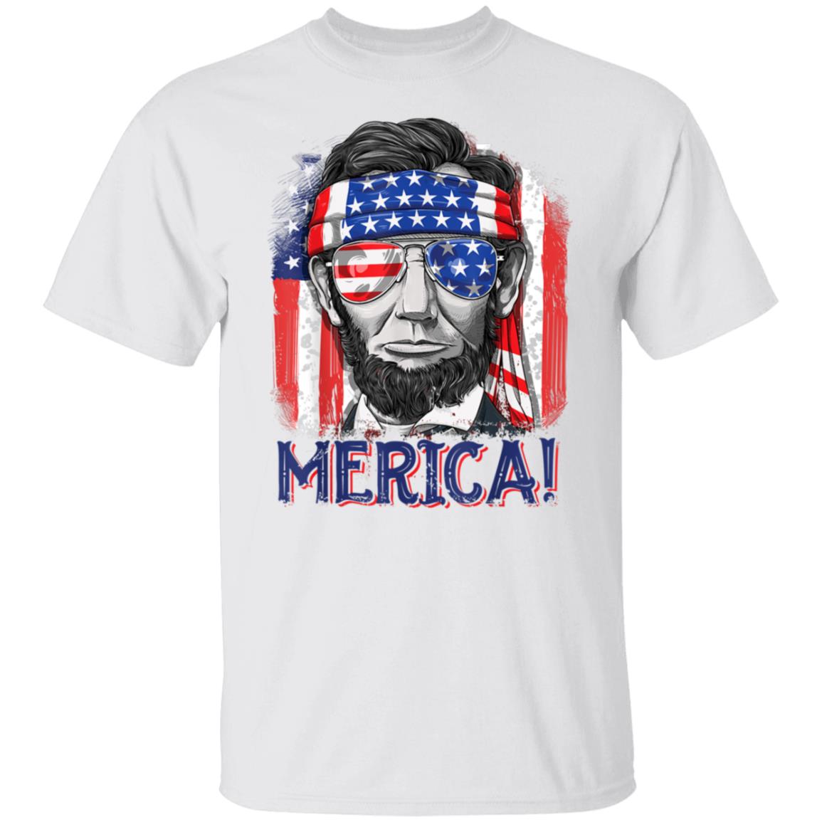 Lincoln 4th of July Boys Kids Men Merica American Flag Gifts Shirt