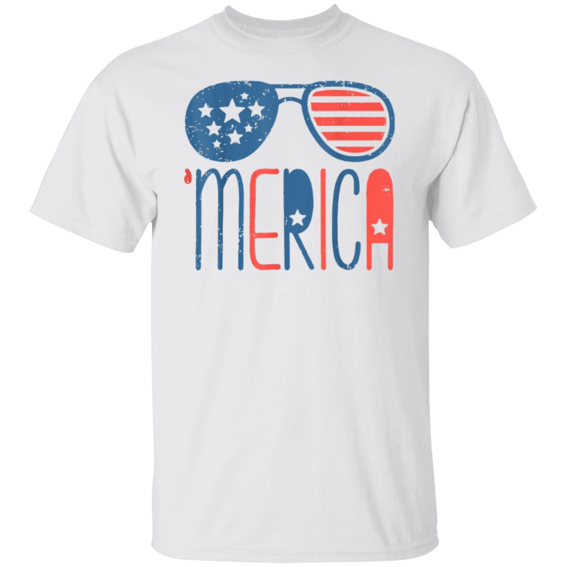 Merica American Flag Aviators Toddler TShirt 4th July T-Shirt