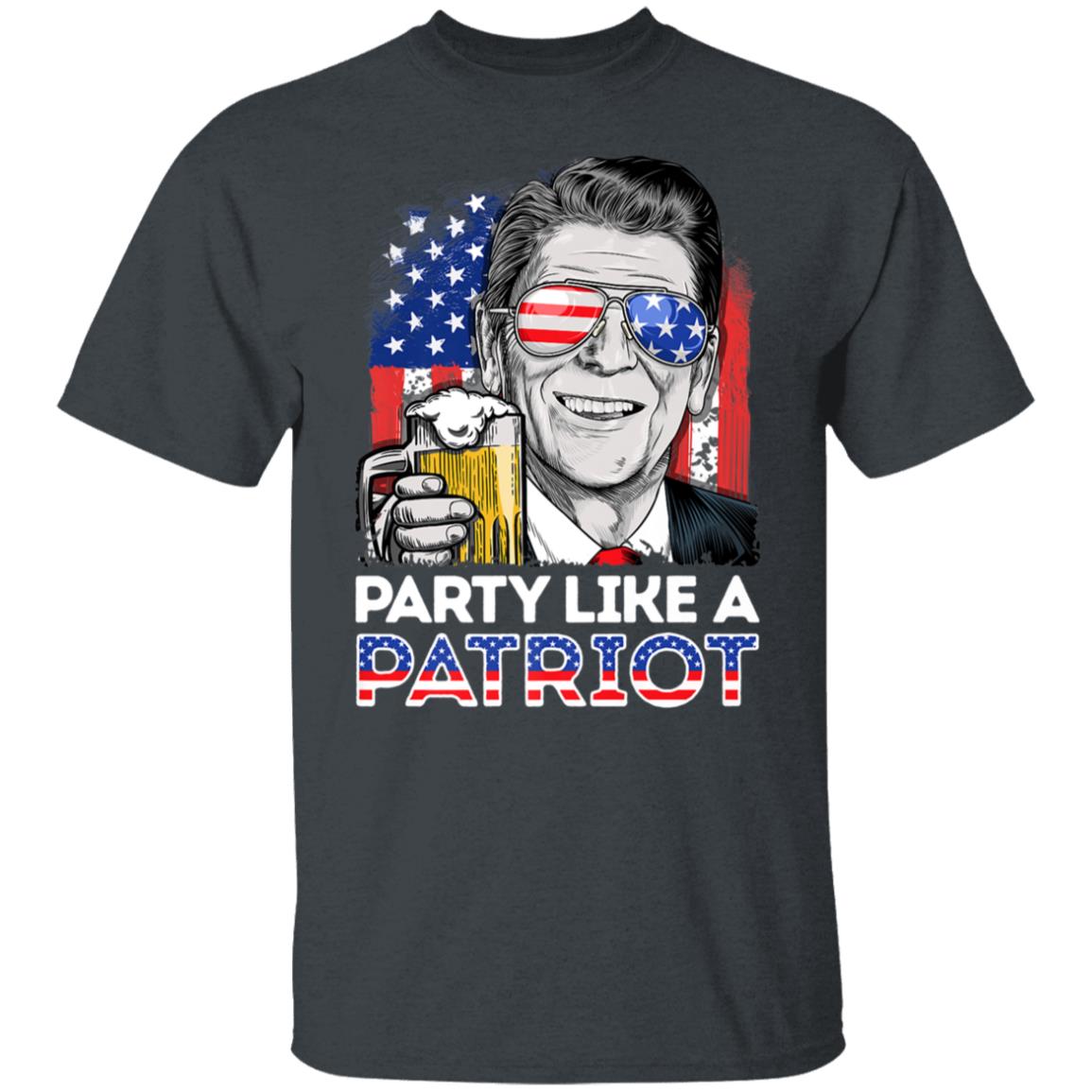 Reagan Ronald Party Like A Patriot 4th of July Men Drinking Premium T-Shirt