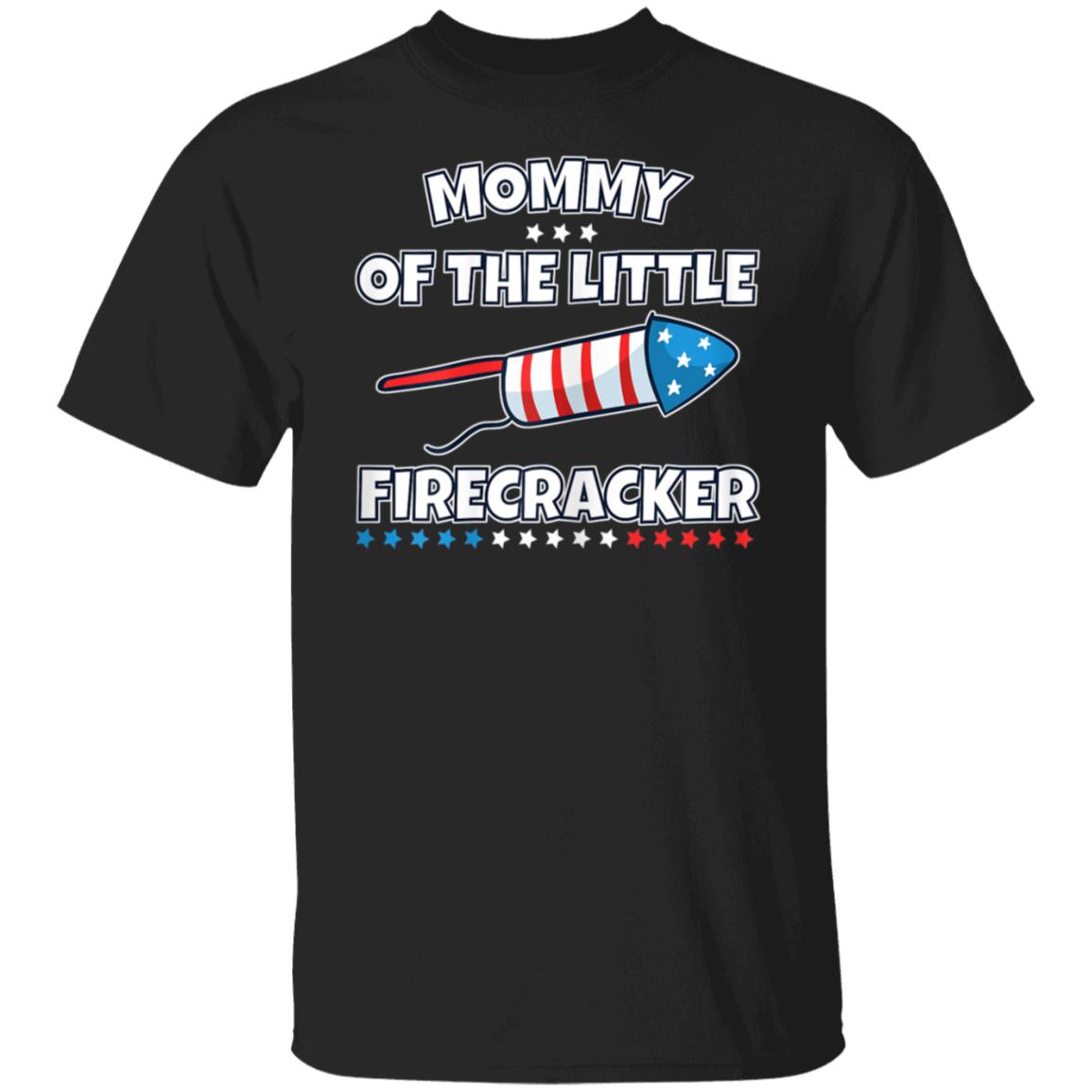 Mommy of Little Firecracker Family Matching 4th of July T-Shirt