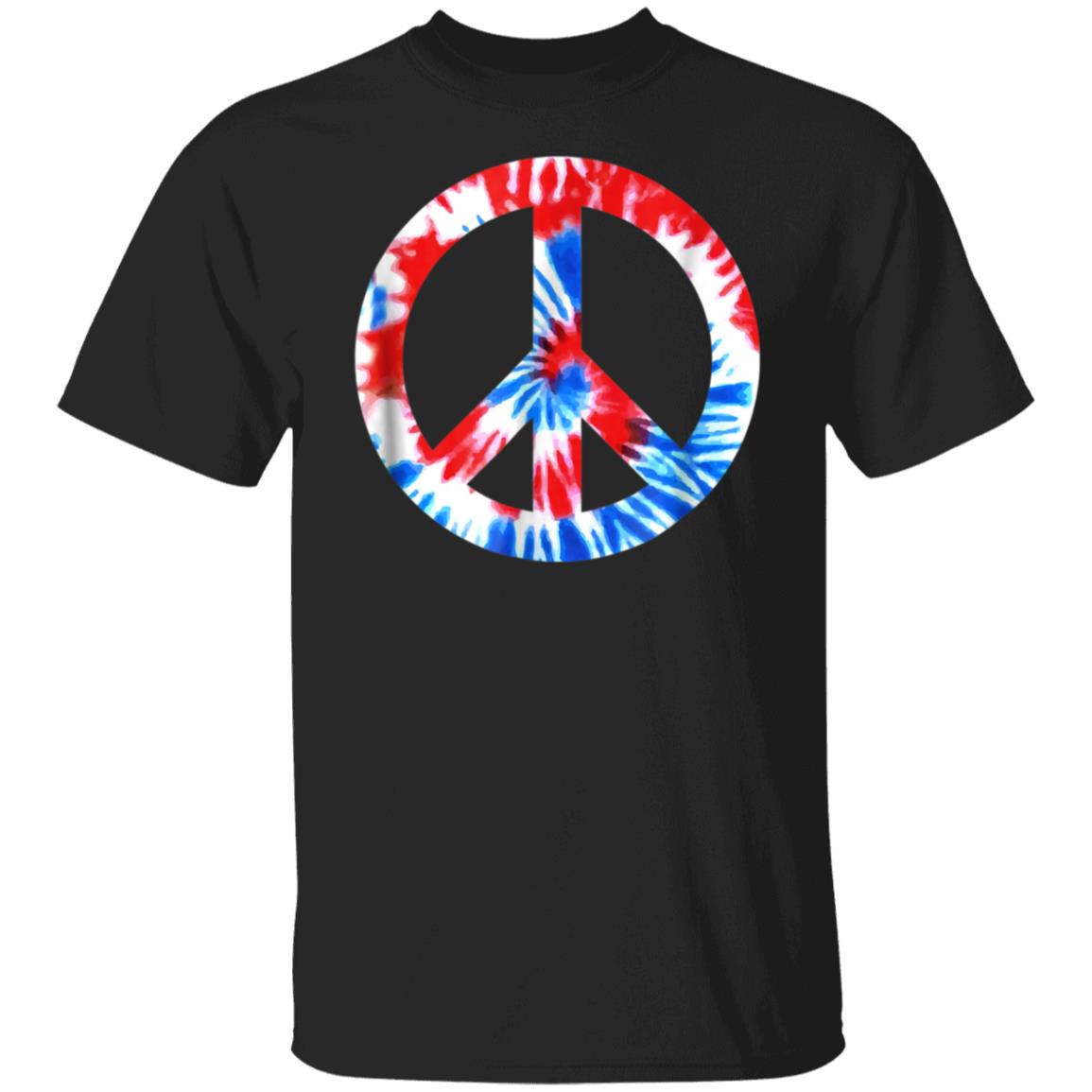 Patriotic Tie Dye Peace Sign Shirt 4th of July Parade Tee