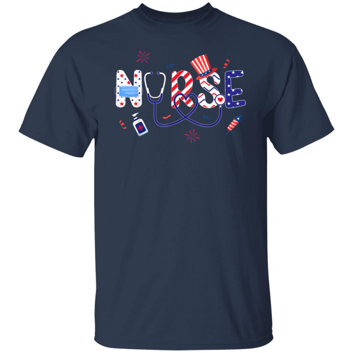 Patriotic Nurse 4th Of July American Flag Independence Day T-Shirt