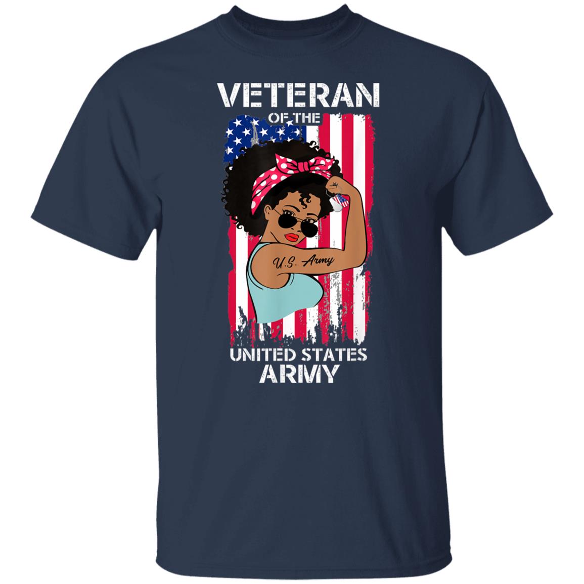 African American Army Veteran Female Melanin US Army Shirt