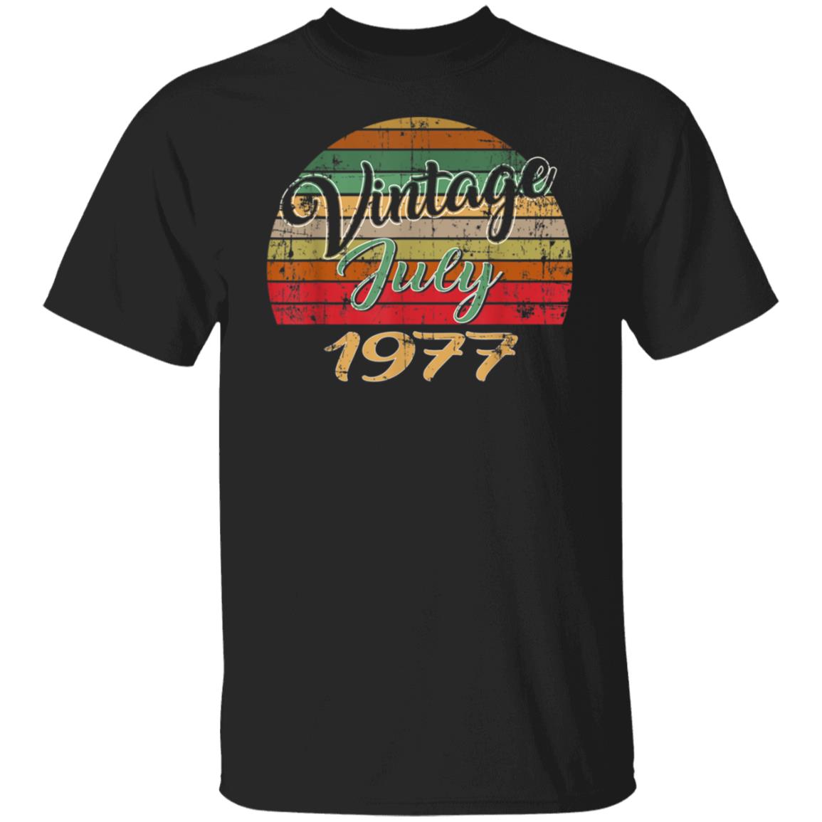 Vintage July 1977 Birthday Gift Shirt