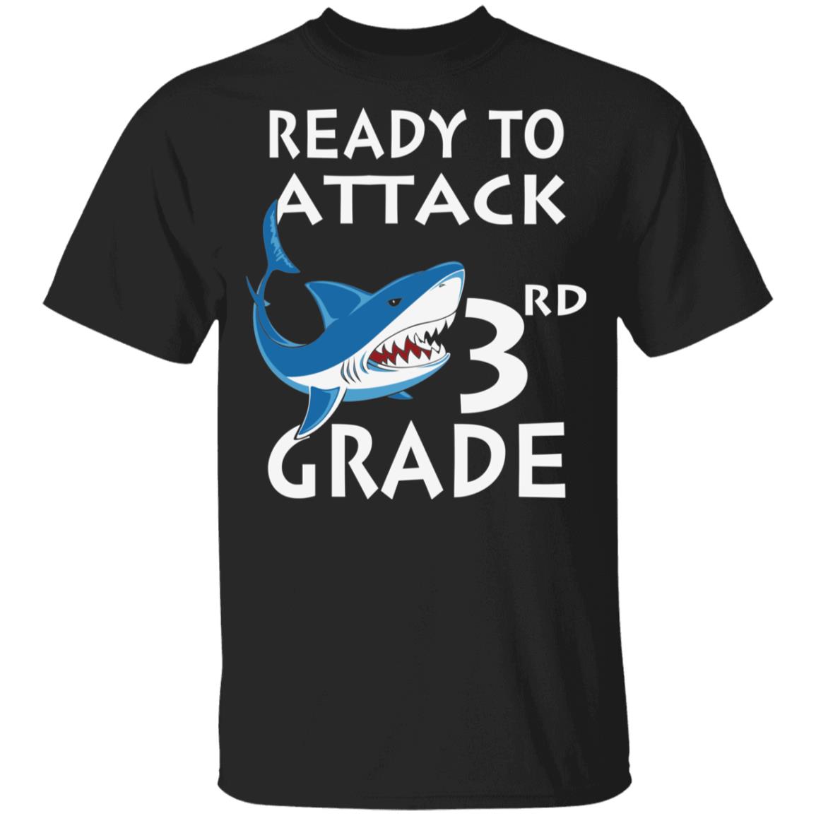 Back To School Ready To Attack 3rd Grade Shark Shirt