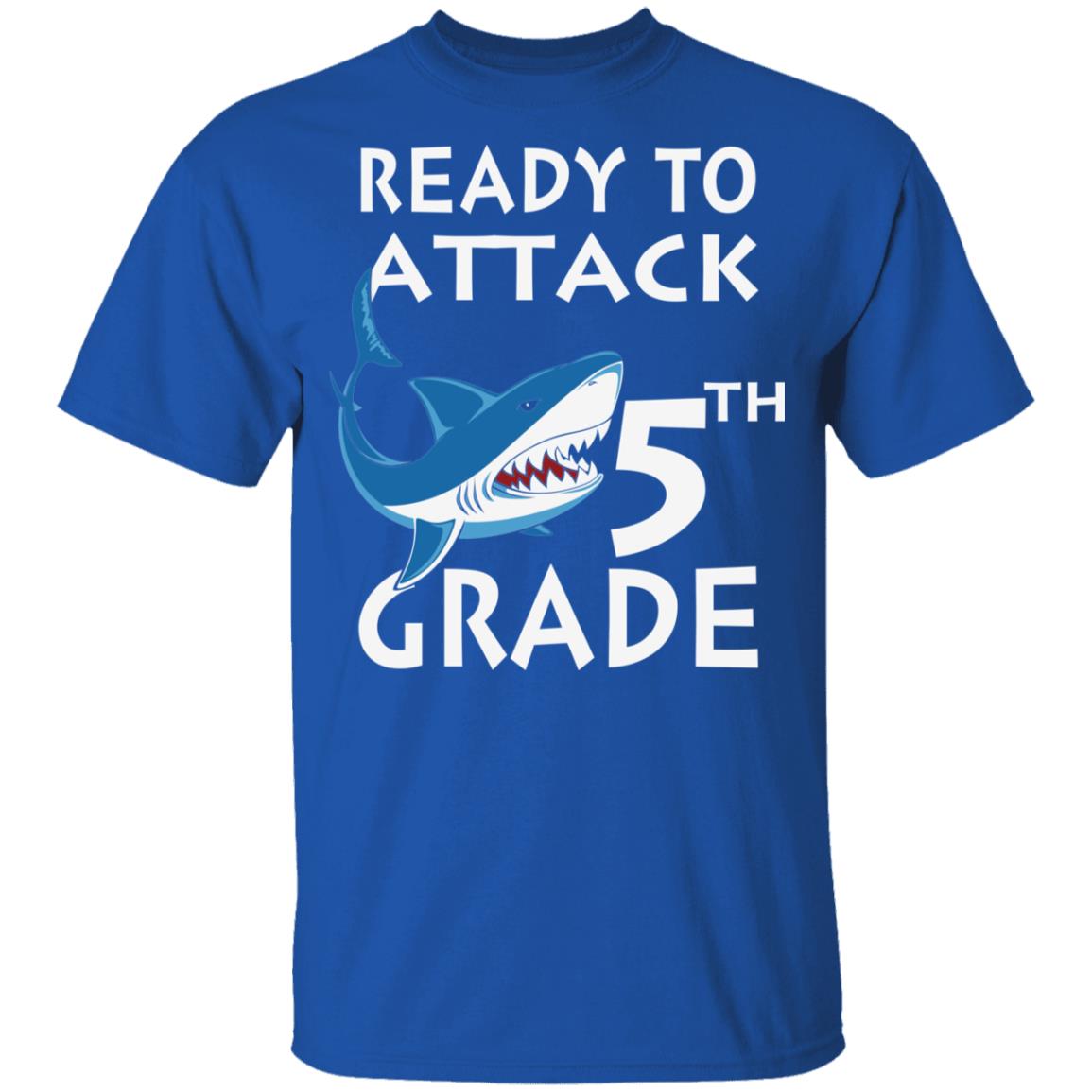 Back To School Ready To Attack 5th Grade Shark Shirt