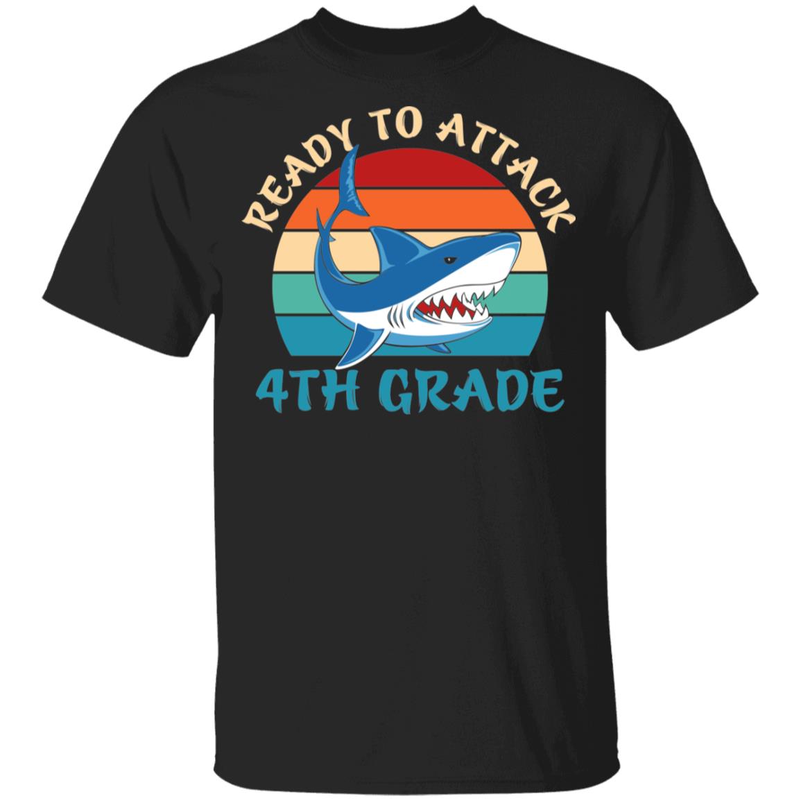 Ready To Attack 4th Grade Shark Back To School Shirt