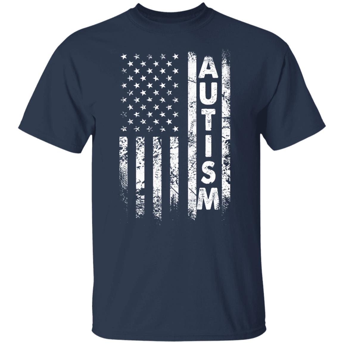 Autism American Flag Grunge Shirt USA
