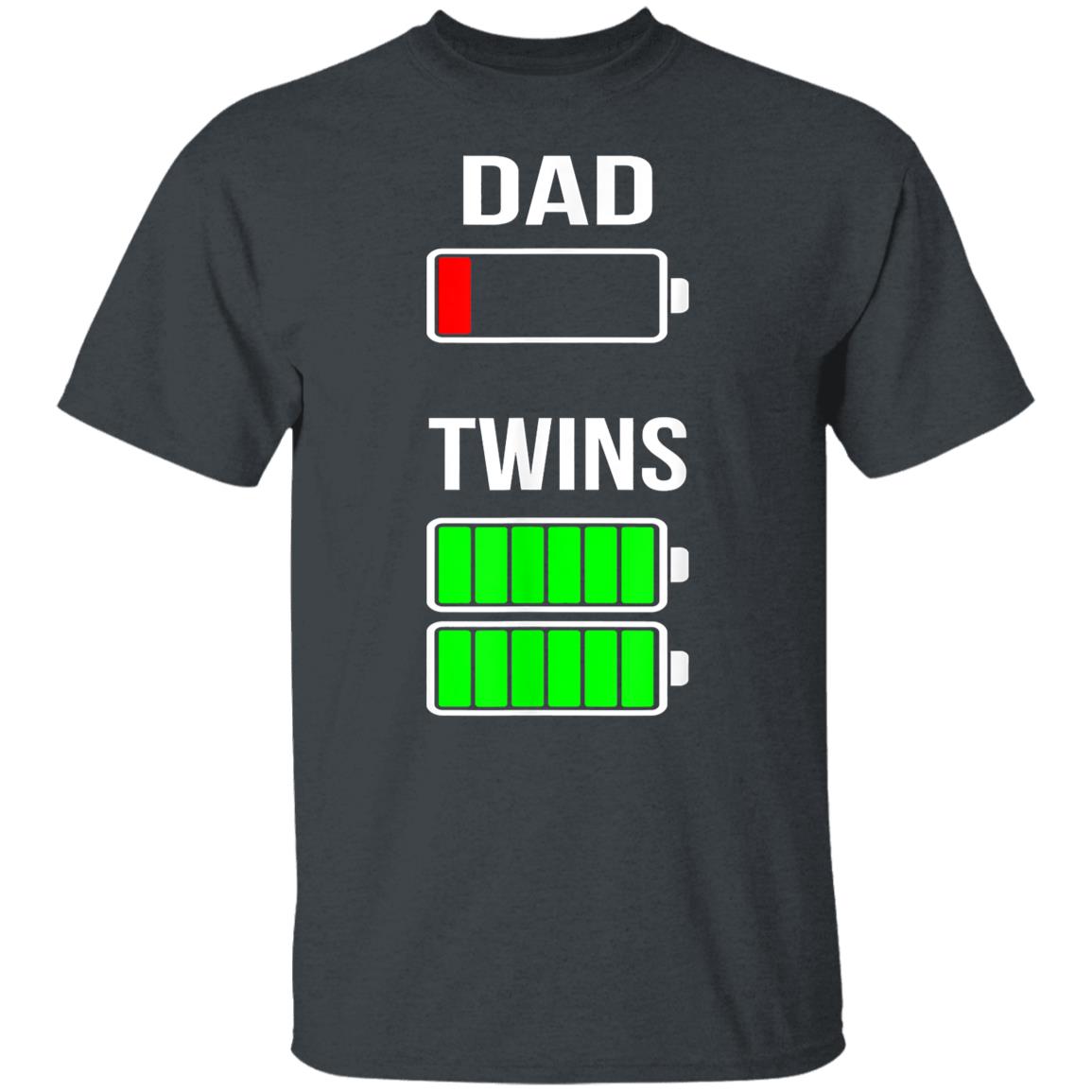 Tired Dad Low battery Twins Full Charge funny gift Fathers Day TShirt