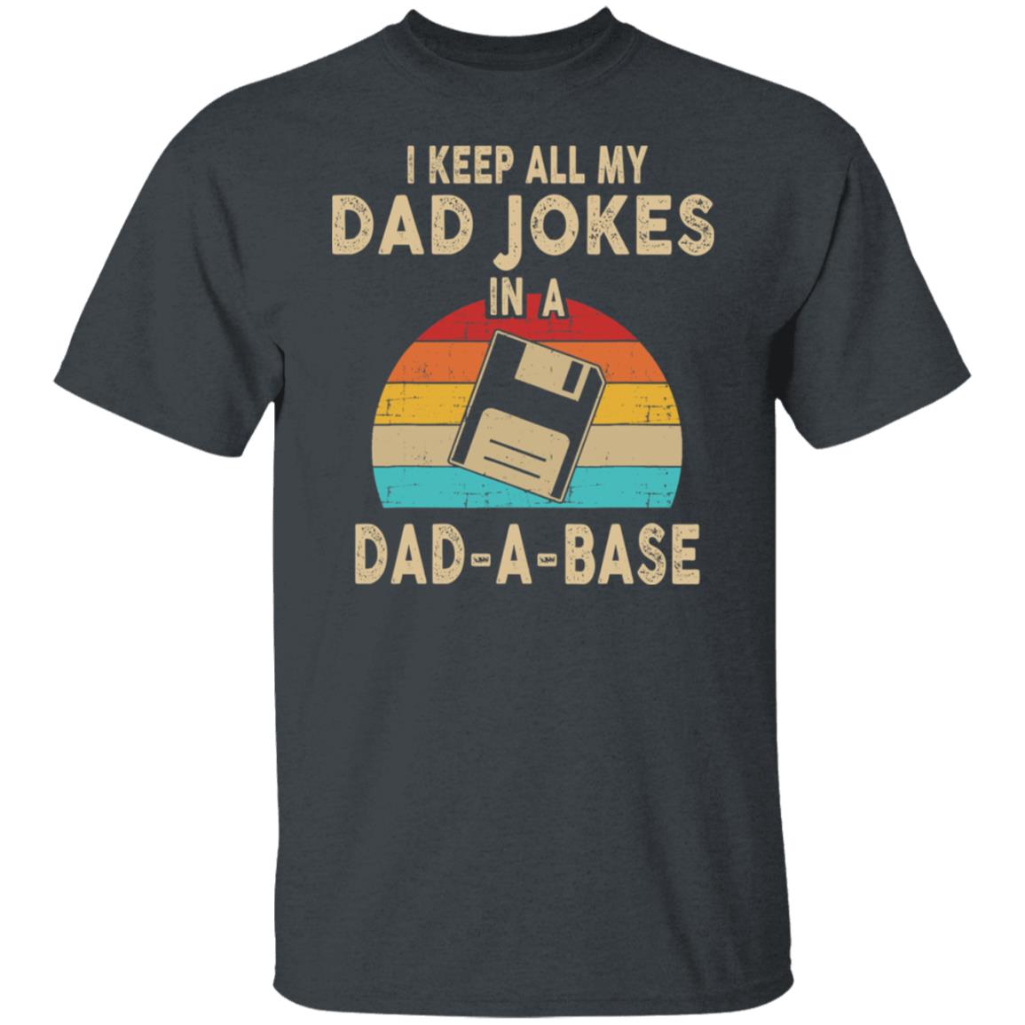 Mens Funny Dad Jokes in Dad-a-Base Vintage Gift Shirt