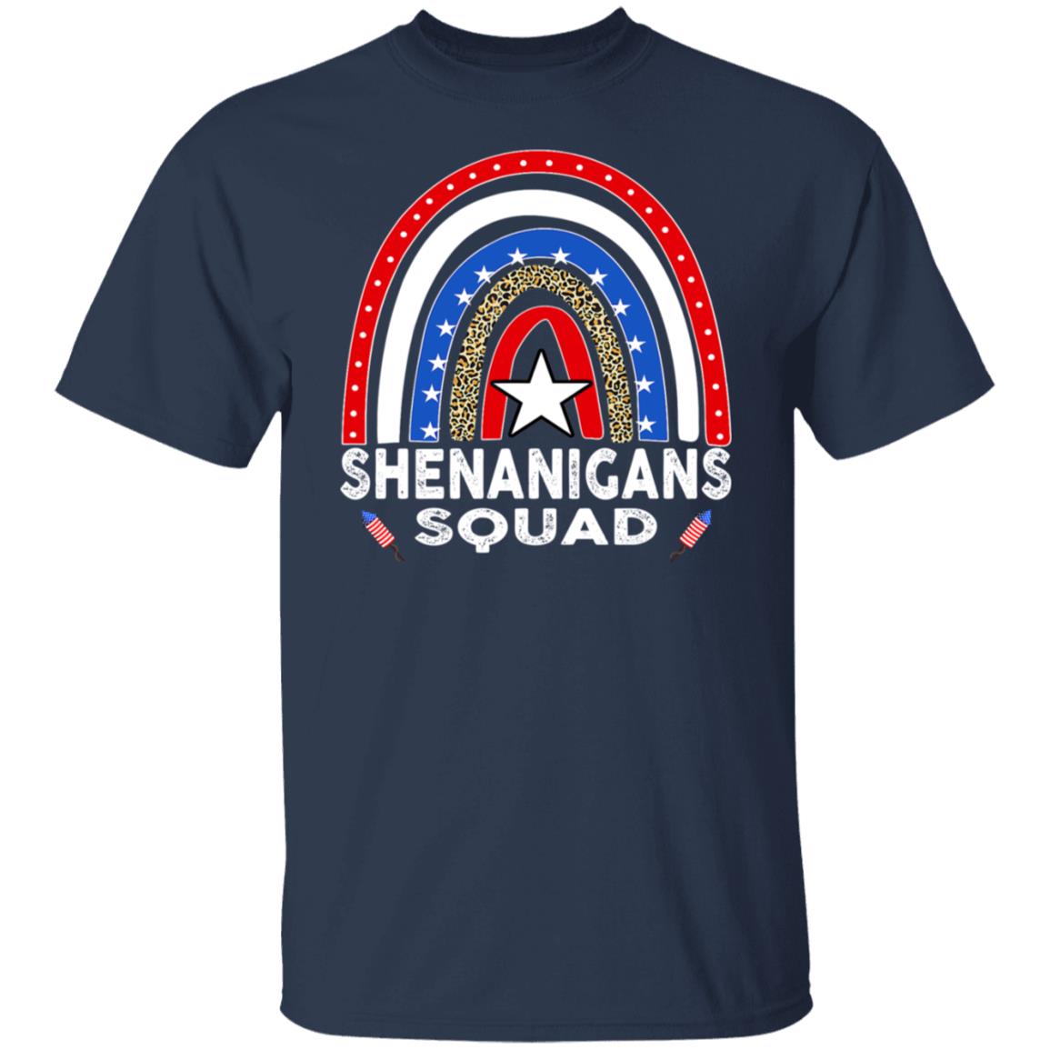 Leopard Rainbow Shenanigans Squad 4th Of July Independence Gift Shirt