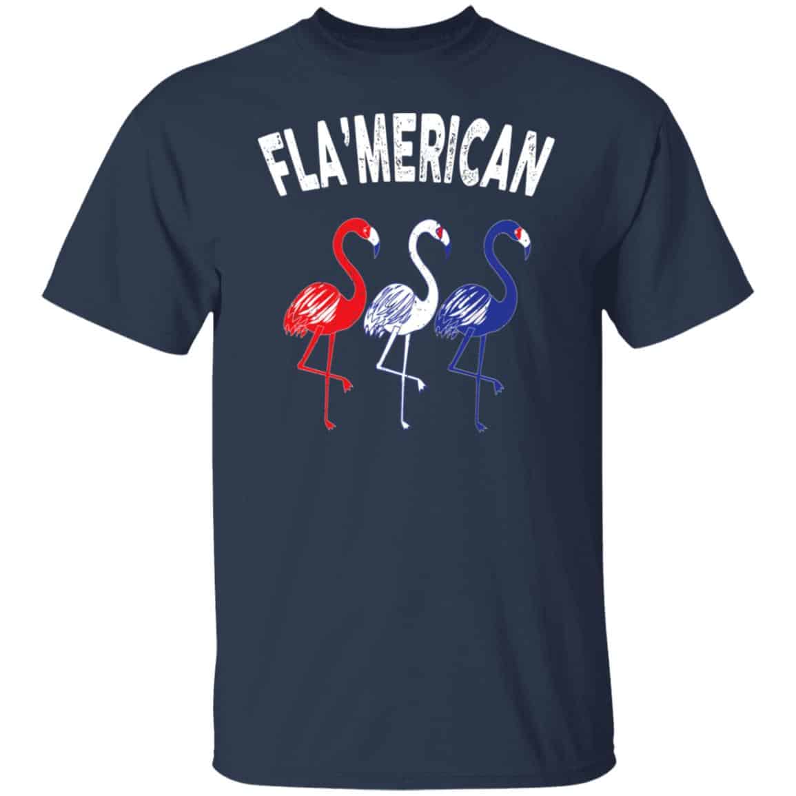 Patriotic Flamingo Red White Blue July 4th Independence Day Gift Shirt