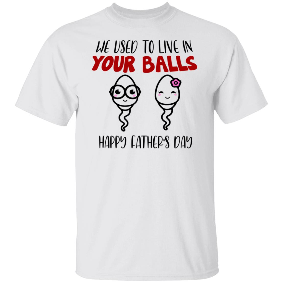 We Used To Live In Your Balls Happy Father's Day Shirt