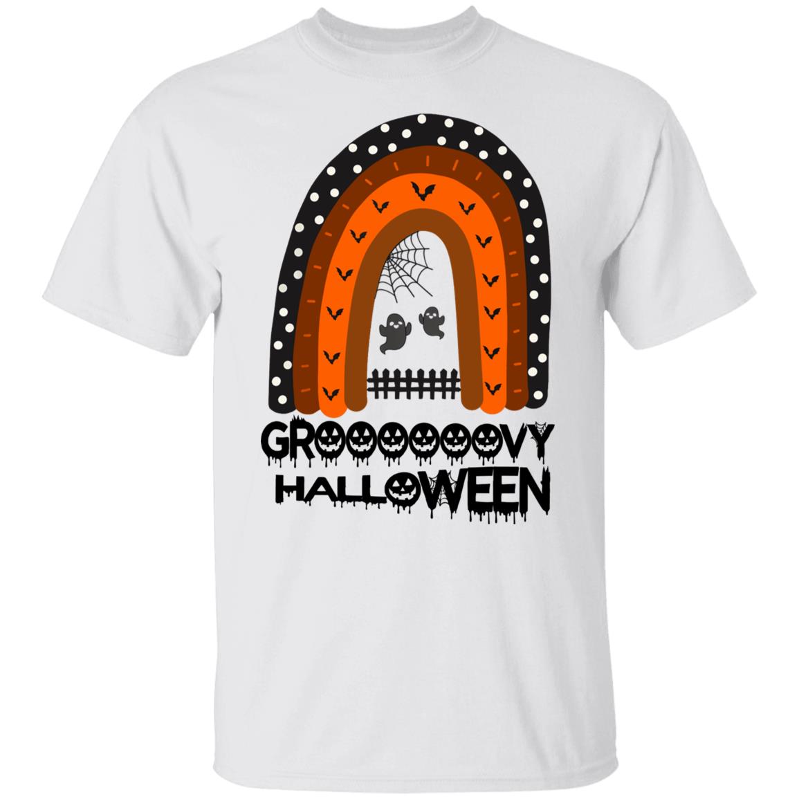 Retro Halloween Groovy Halloween Rainbow Graphic T-Shirt