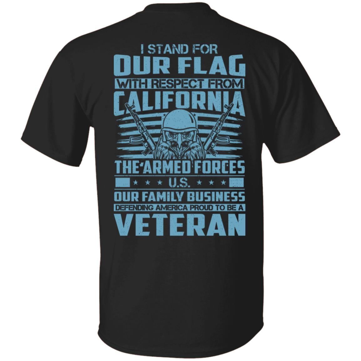 I Stand For Our Flag with Respect from California US Flag Veteran Shirt