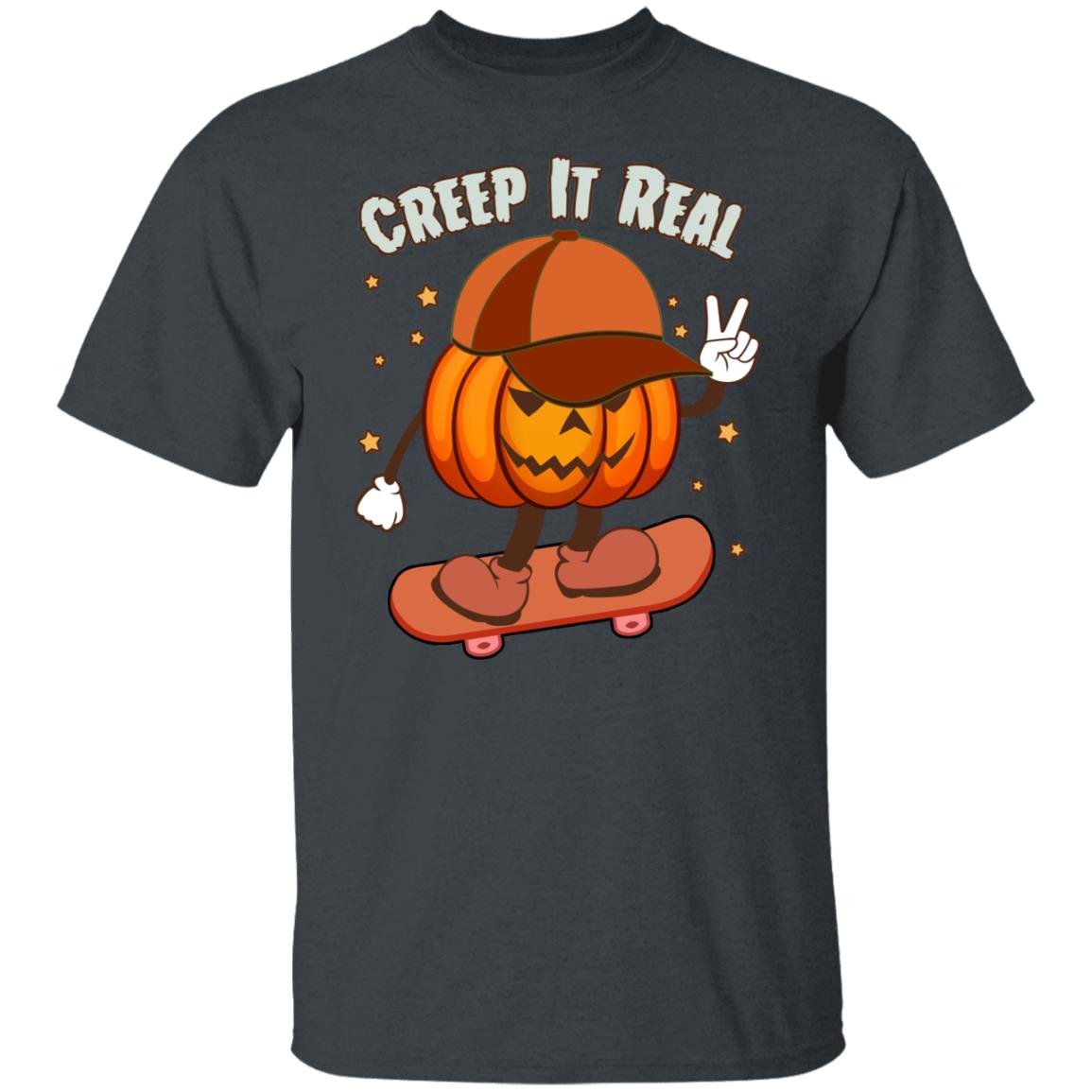 Halloween Skateboard Pumpkin Creep it Real Halloween Shirt
