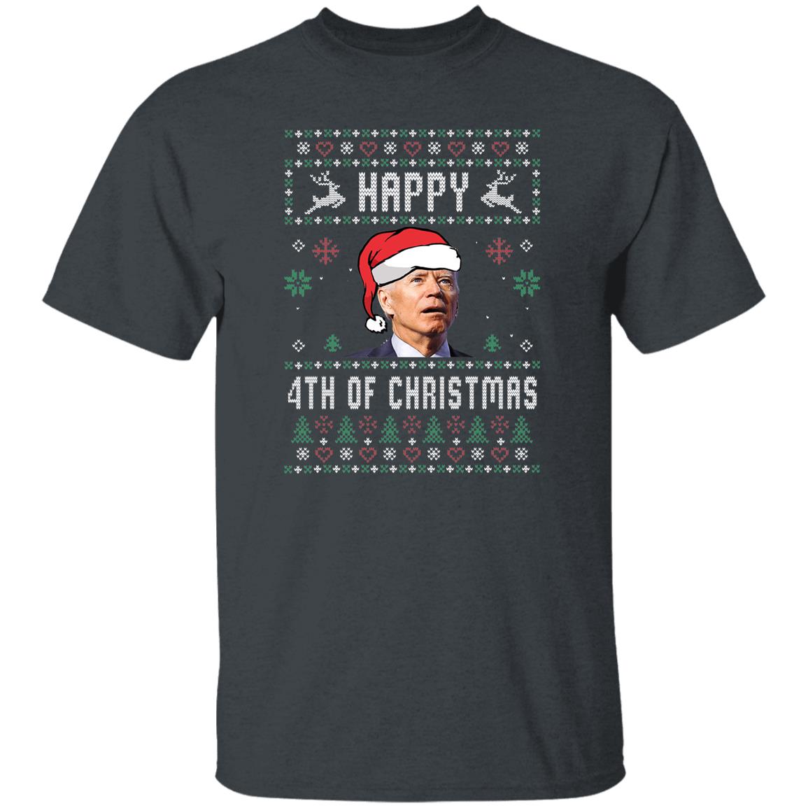 Happy 4th of Christmas Funny Joe Biden Christmas Ugly Sweater Shirt