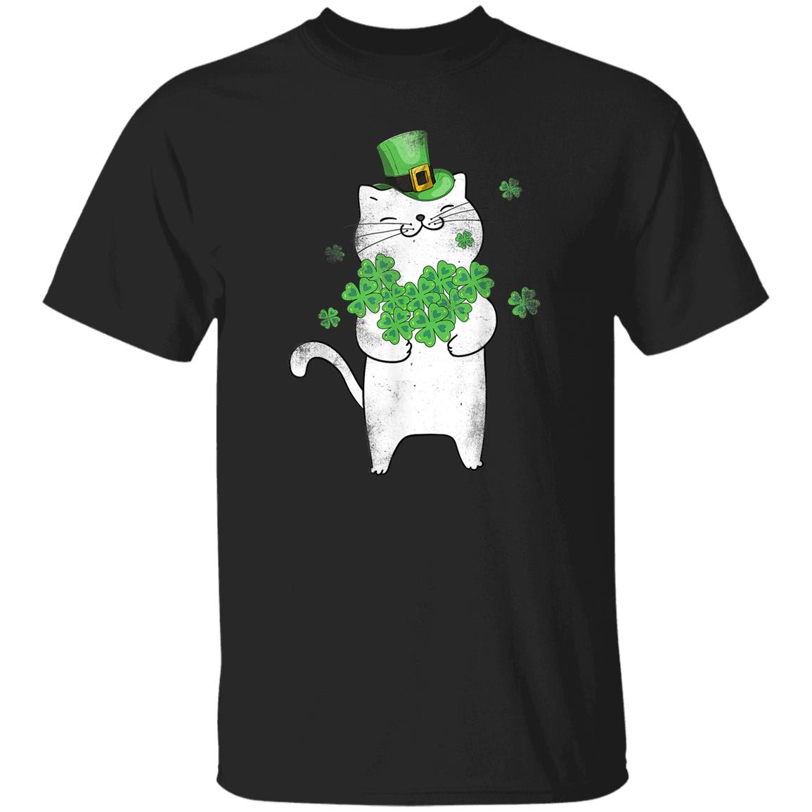 Cat Leprechaun T-Shirt Cat Lover Shamrock St Patrick's Day Shirt