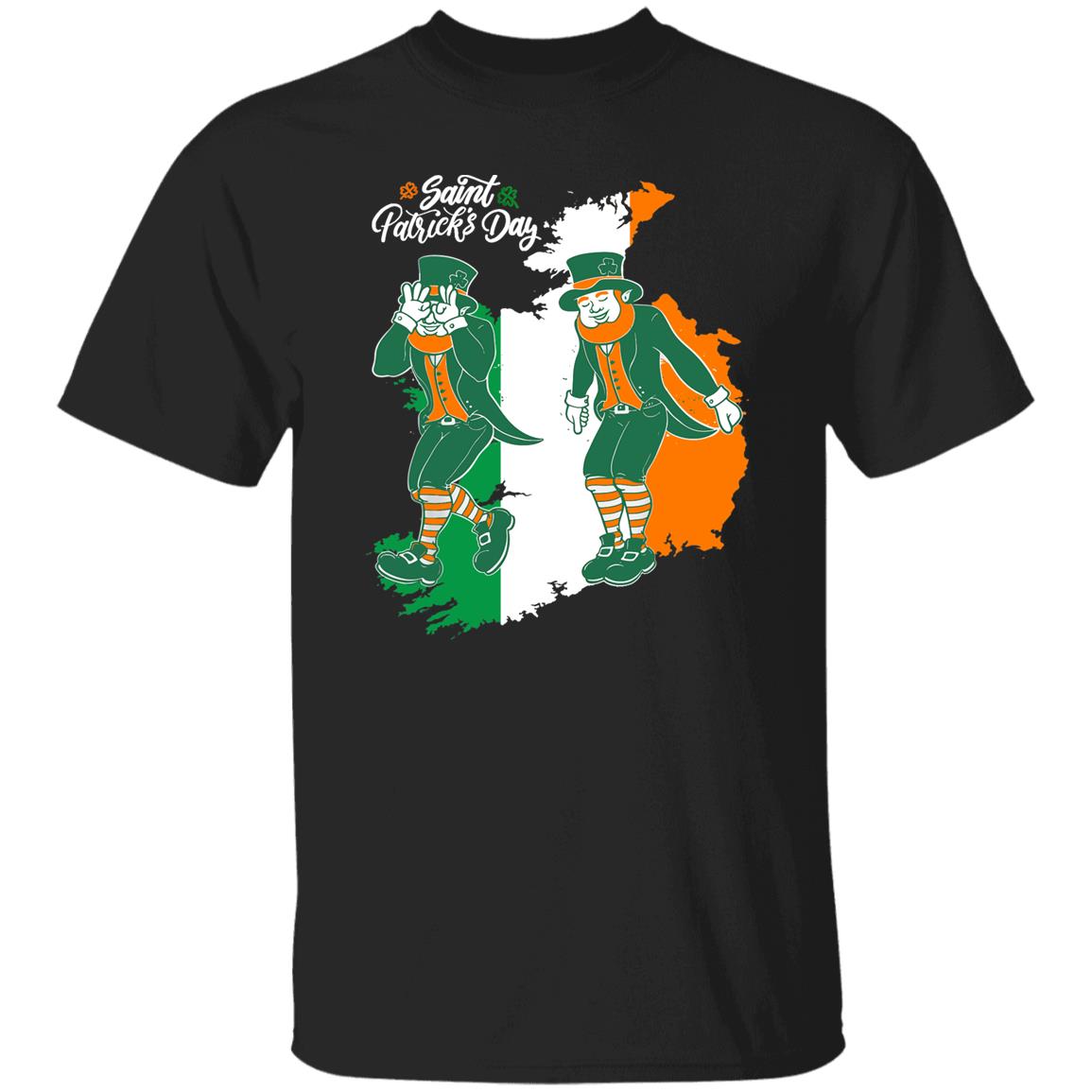 Irish Ireland Map St Patricks Day Leprechaun Griddy Dance T-Shirt