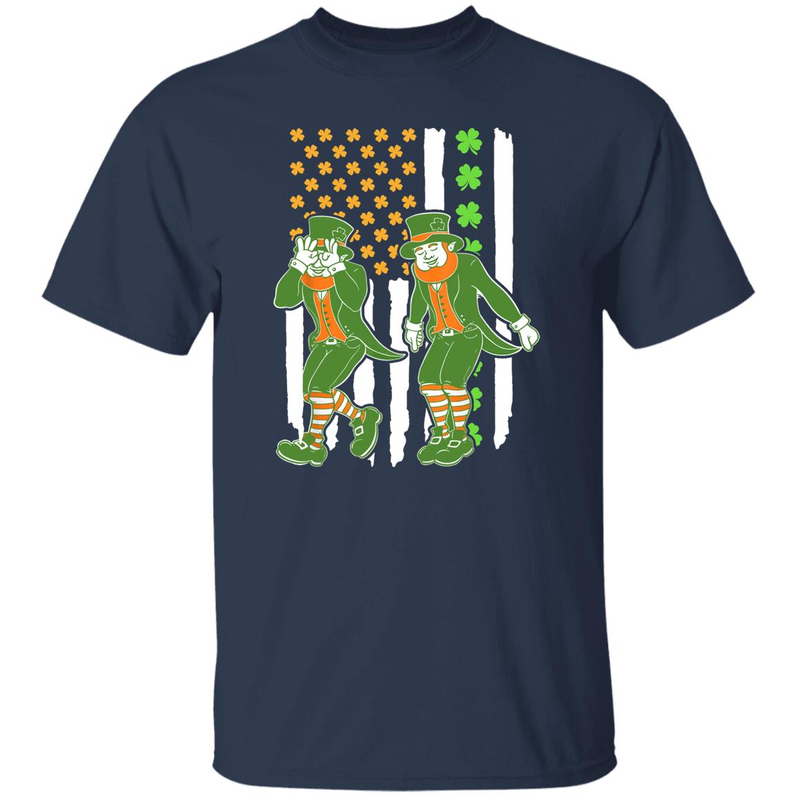 Irish American Flag St Patricks Day Leprechaun Griddy Dance Tshirt