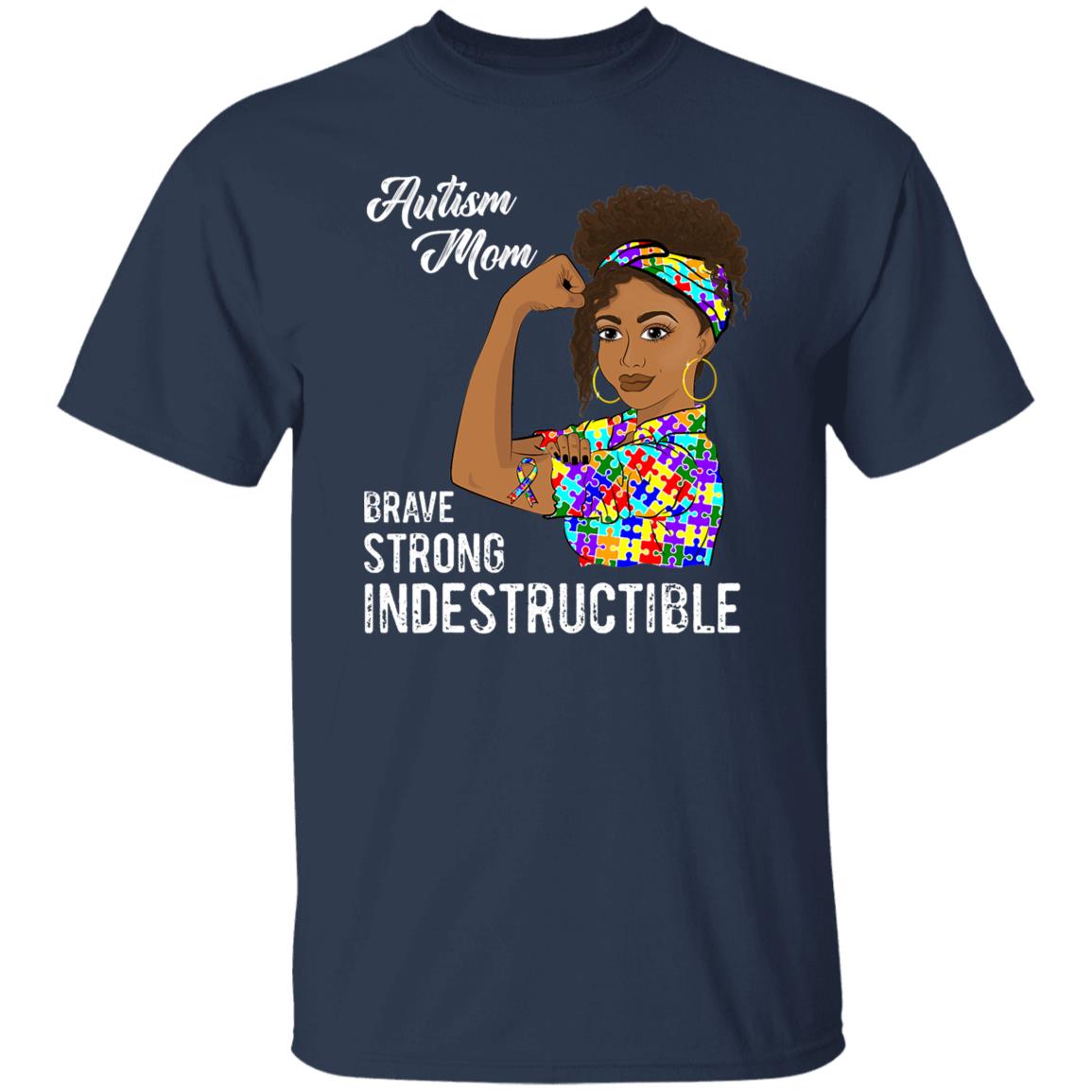 Autism Mom Indestructible Autistic Puzzle Ribbon Awareness T-Shirt