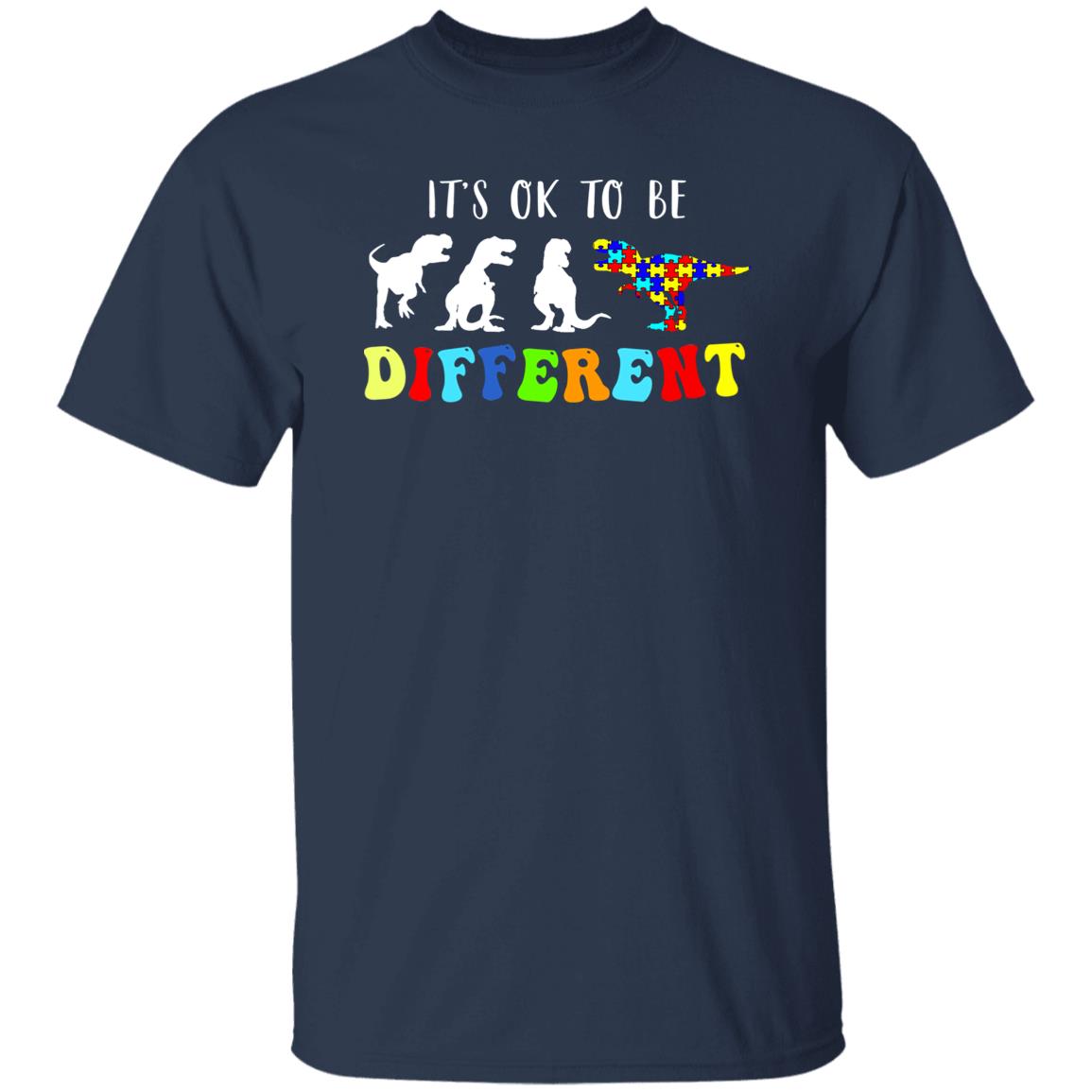 Autism Awareness Dinosaur Kid Boys Its Ok To Be Different Shirt