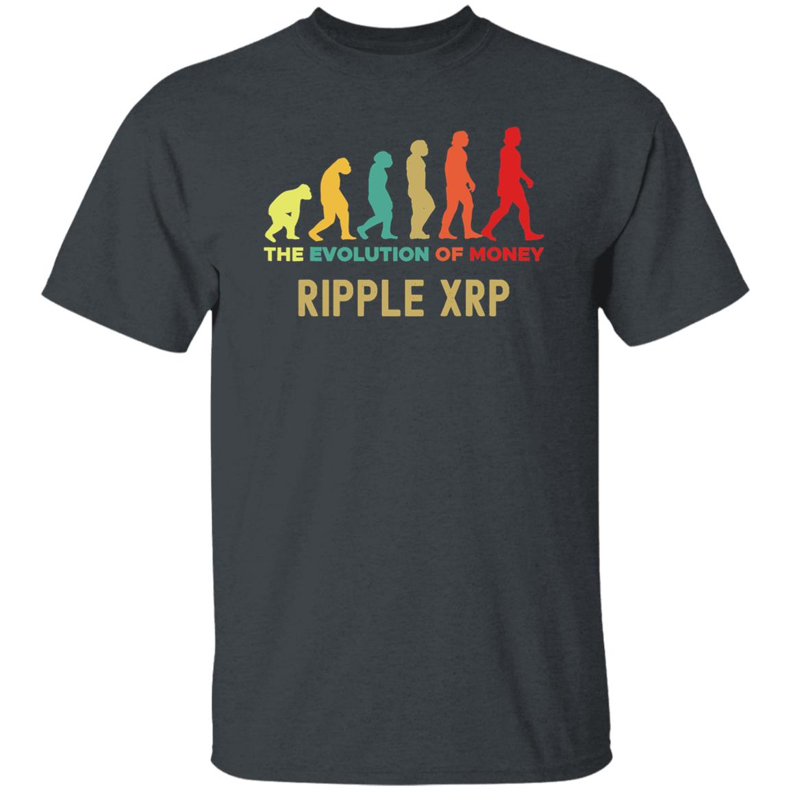 Ripple XRP Crypto The Evolution of Money Caveman Funny Shirt
