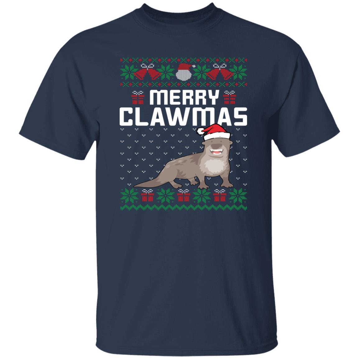 Merry Clawmas Funny Ugly Christmas Sweater Tee Shirt