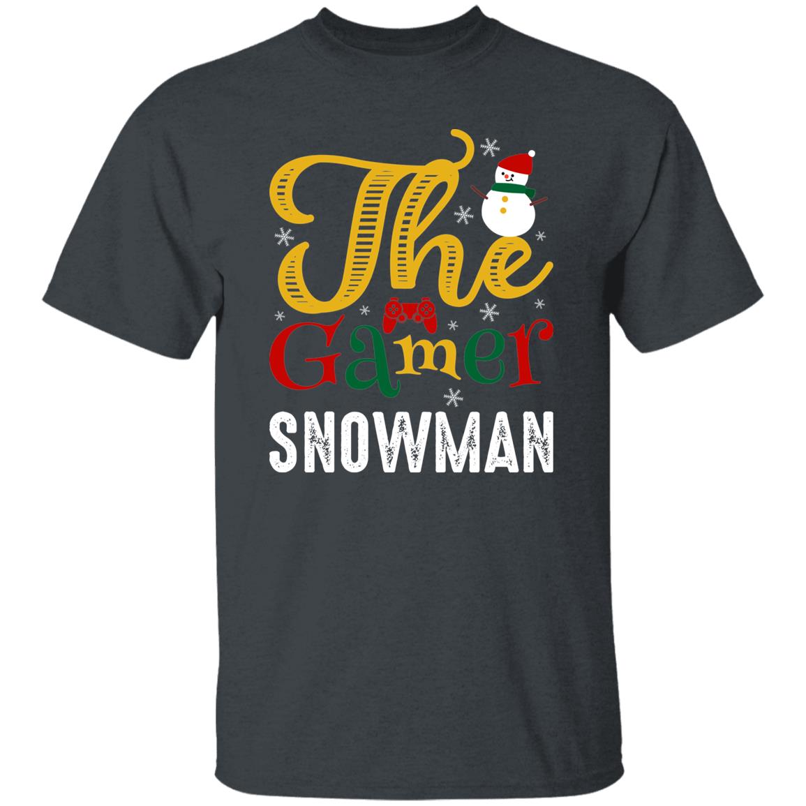 The Gamer Snowman Funny Tee Shirt Christmas Gift
