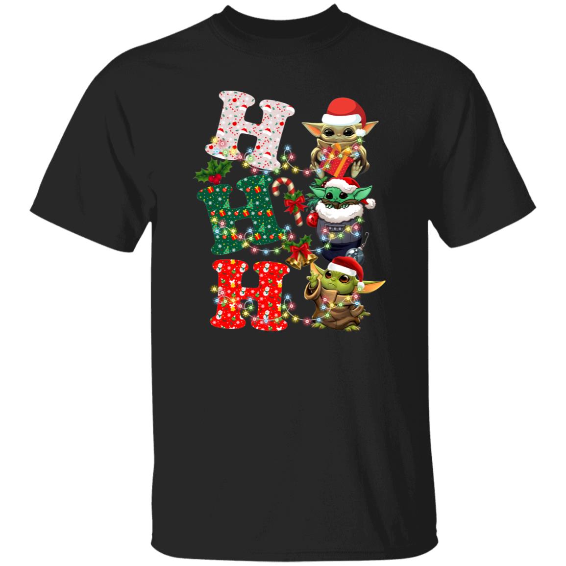 Ho Ho Ho Baby Yoda Cute Christmas Gift Shirt