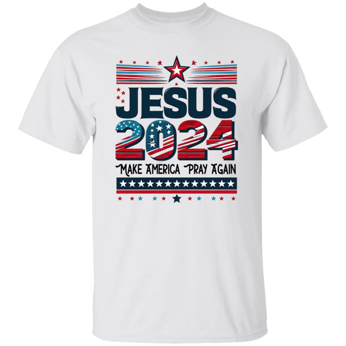 Jesus 2024 Make America Pray Again US Flag Shirt