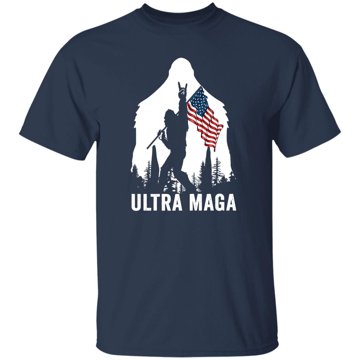 Ultra Maga Proud Bigfoot Sasquatch US Flag Shirt