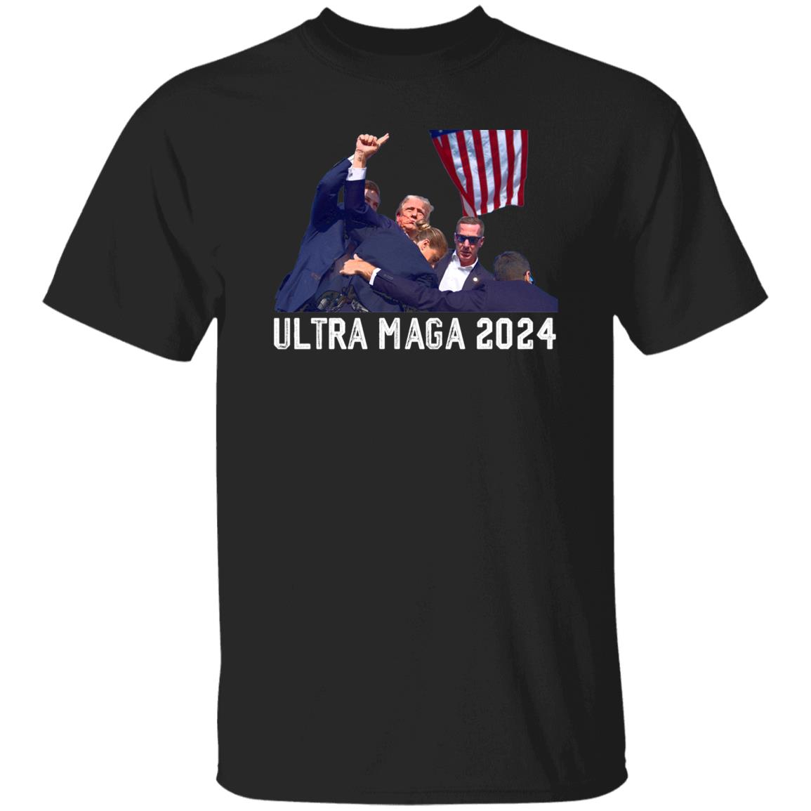 Trump Got Shot Ultra Maga 2024 Trump US Flag Shirt