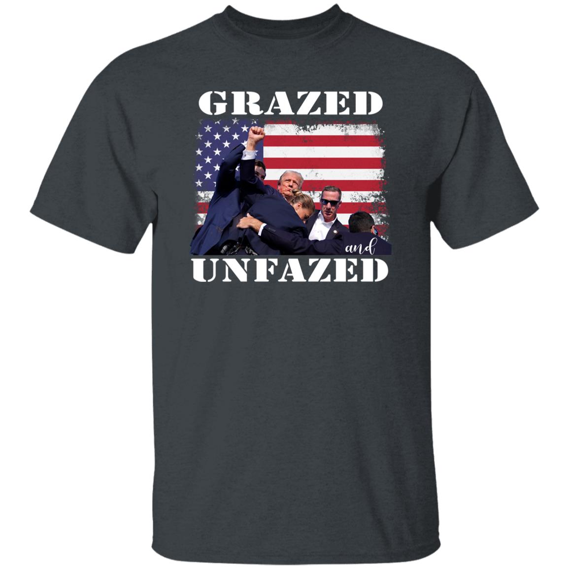 Grazed and Unfazed US Flag Trump 2024 Fist Pump Shirt