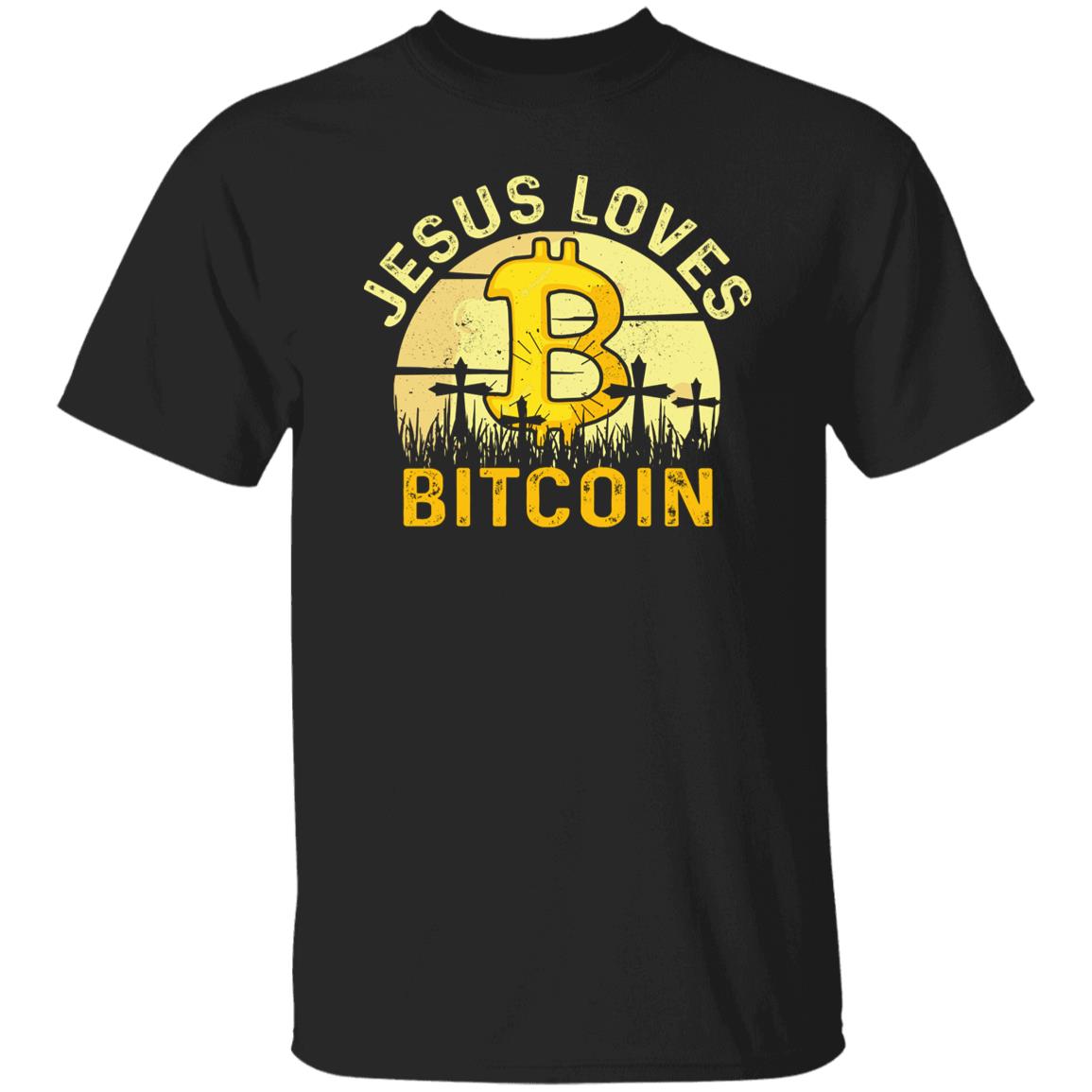 Jesus Loves Bitcoin Cryptocurrency Unisex Shirt