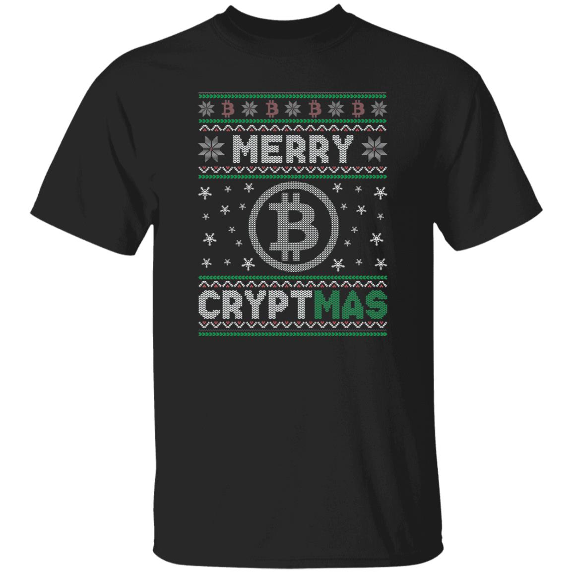 Ugly Christmas Merry Cryptmas Cypto BTC Shirt