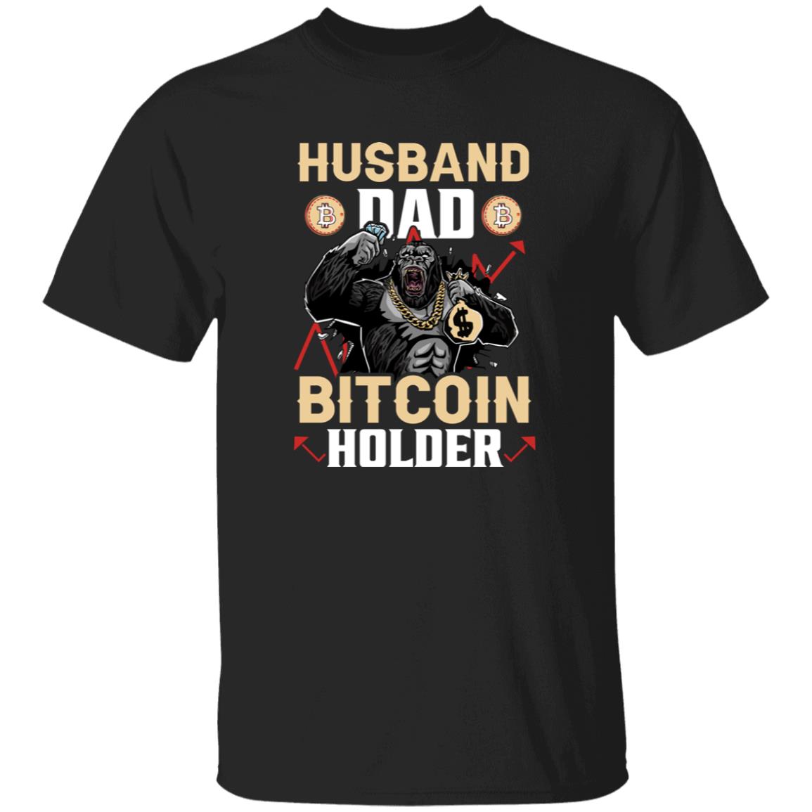 Husband Dad Bitcoin Holder Hodler Gorilla Crypto Dad Shirt