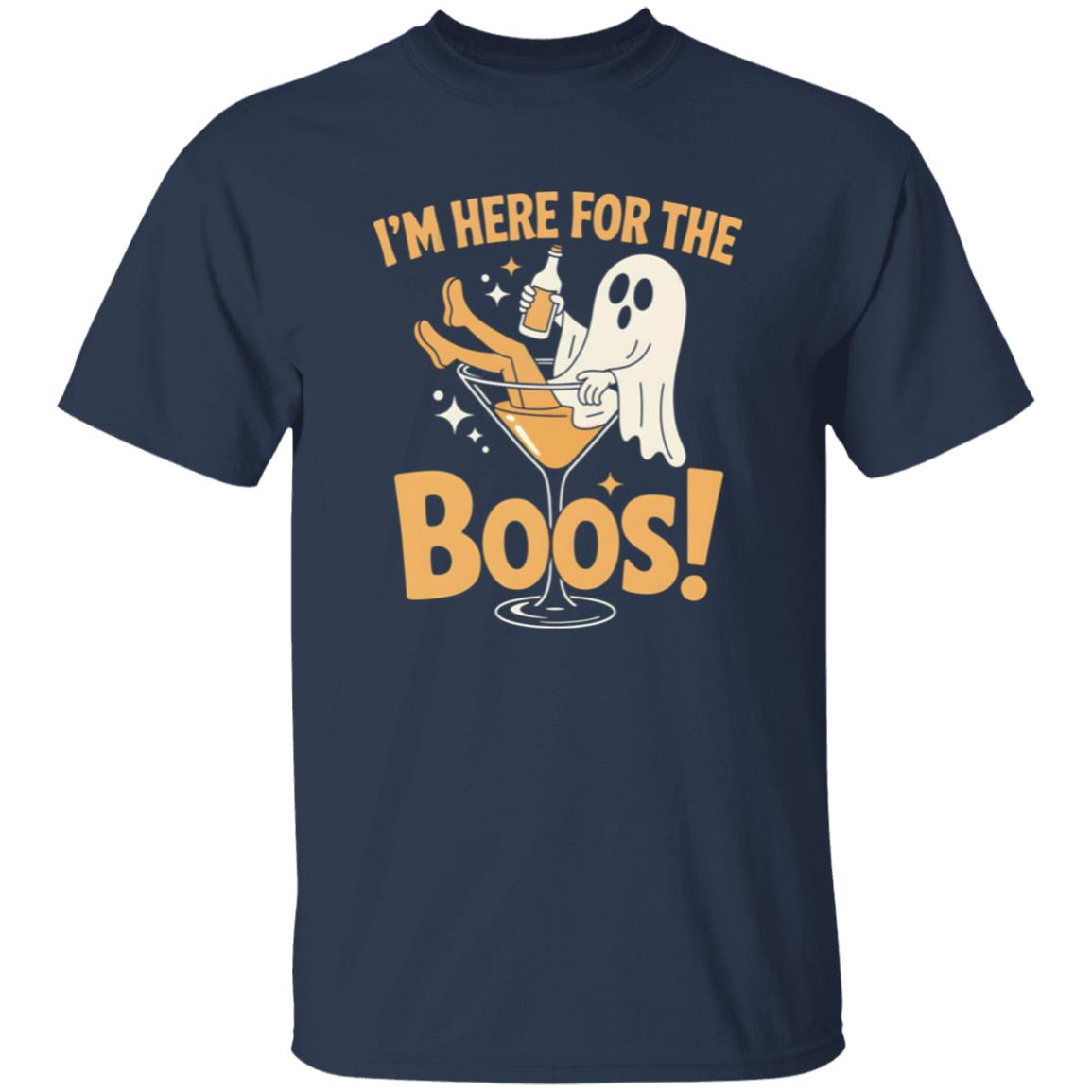 Im Here For The Boos Funny Ghost Halloween Drinking Shirt