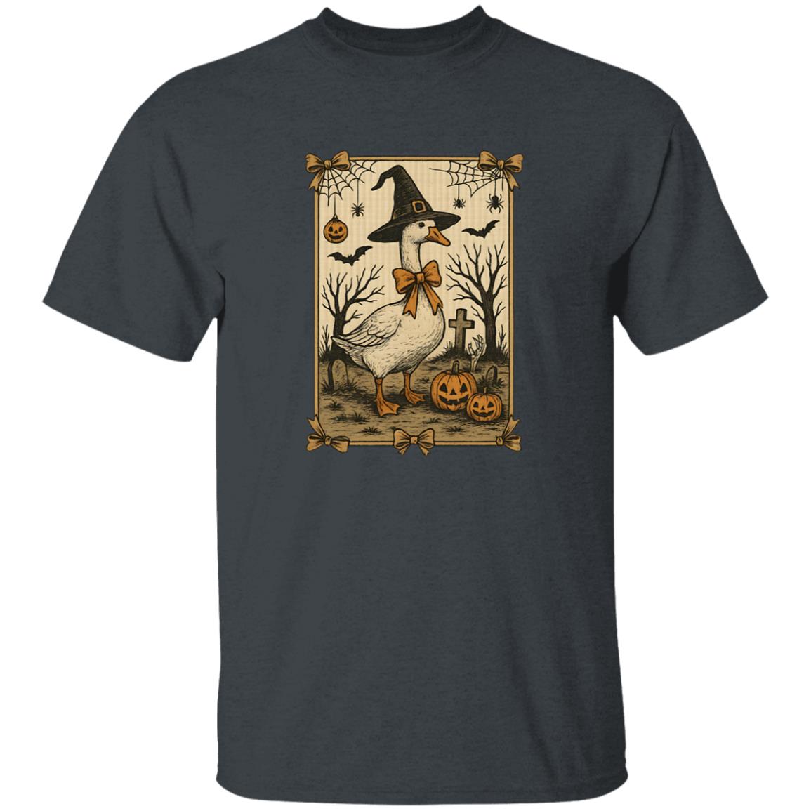 Funny Halloween Witch Goose Tshirt Cute Spooky Fall Tee