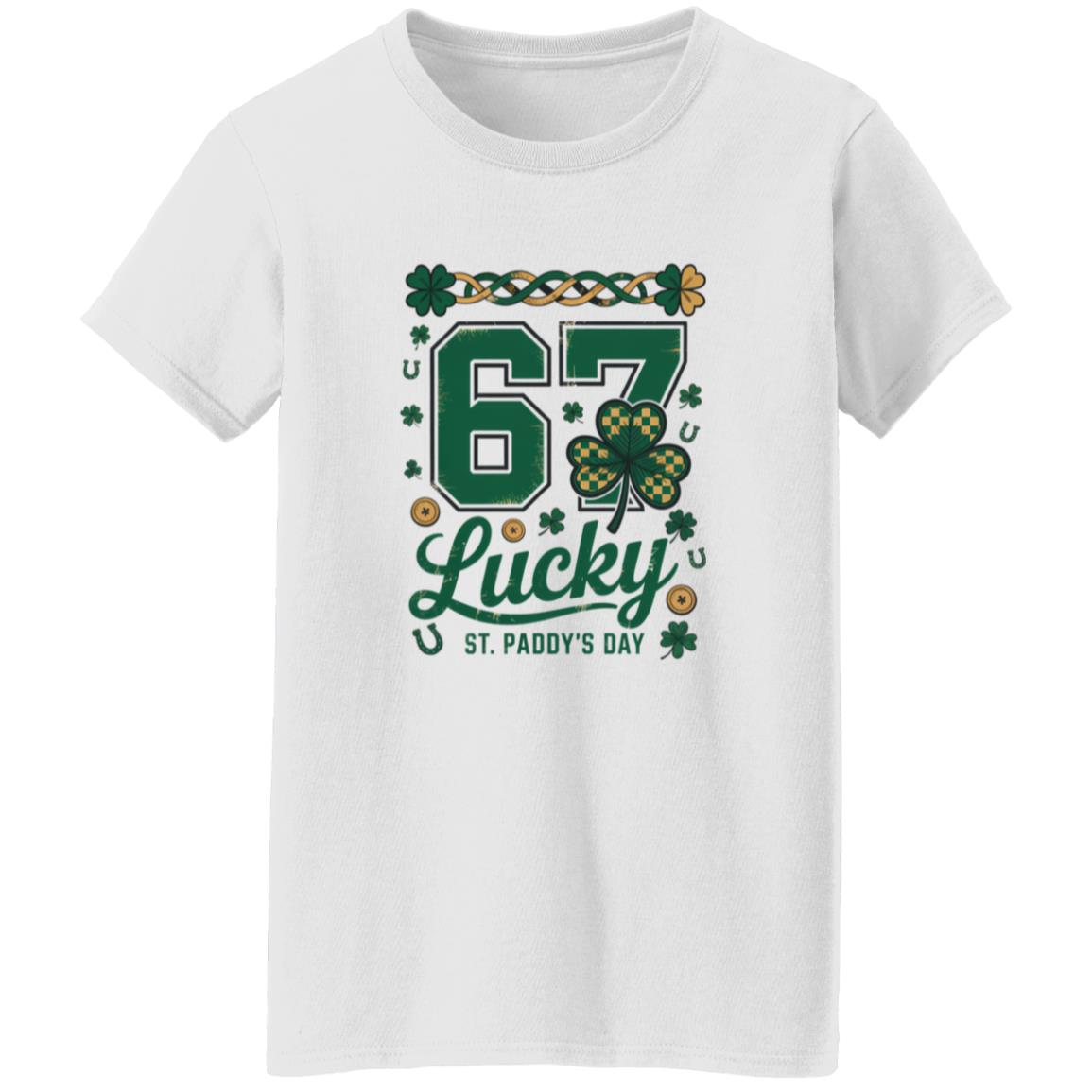 Lucky 67 Shamrock Tee St Paddys Day Irish Party Shirt Lucky 67 Shamrock Womens T-Shirt, St Paddys Day Irish Party