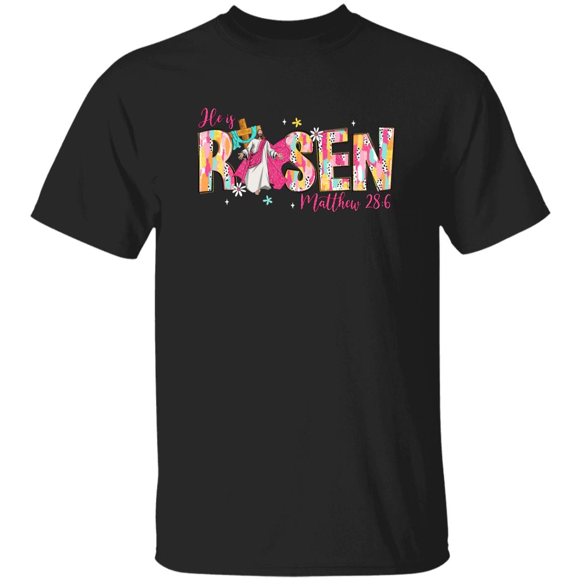 Matthew 28 6 He Is Risen Shirt | Resurrection Bible Verse Faith T-Shirt Unisex BlackMatthew 28 6 He Is Risen Shirt